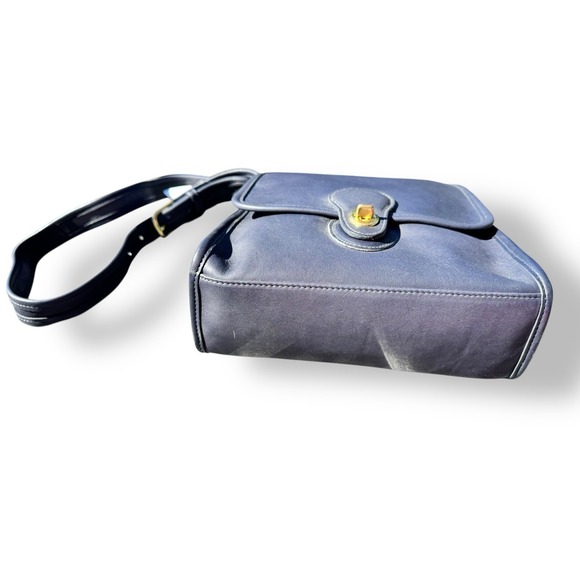 Vtg Coach Shelburne Flap Bag Glovetanned Leather 9038 Navy 1998 NEW WITH TAGS - Picture 4 of 12